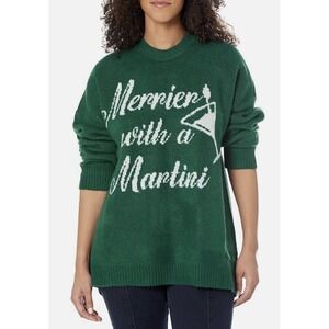 Show‎ Me Your Mumu L102405 Green 'Martini' Classic Crewneck Sweater Size Medium